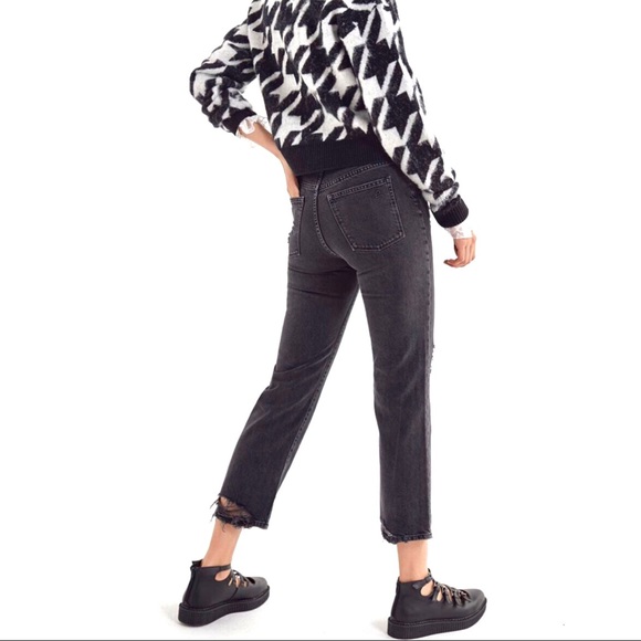 DL1961 Denim - DL1961 Size 27 High-Rise Distressed Jeans - Grey/Black